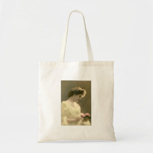 Victorian woman retrospective romantic tote bag