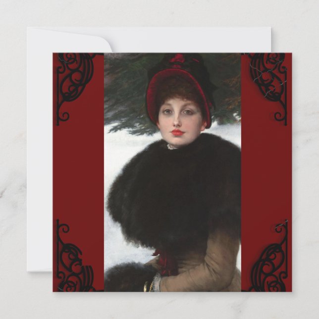 Victorian woman winter scene portrait vintage (Front)