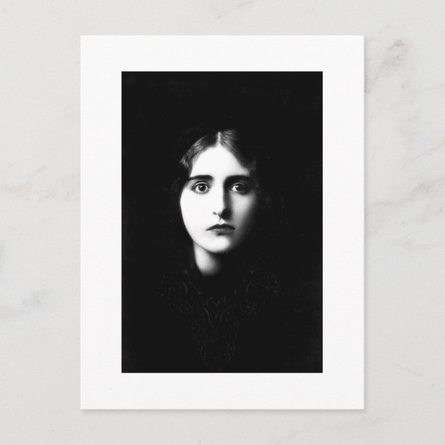 Victorian woman with haunting expression postcard (Front)