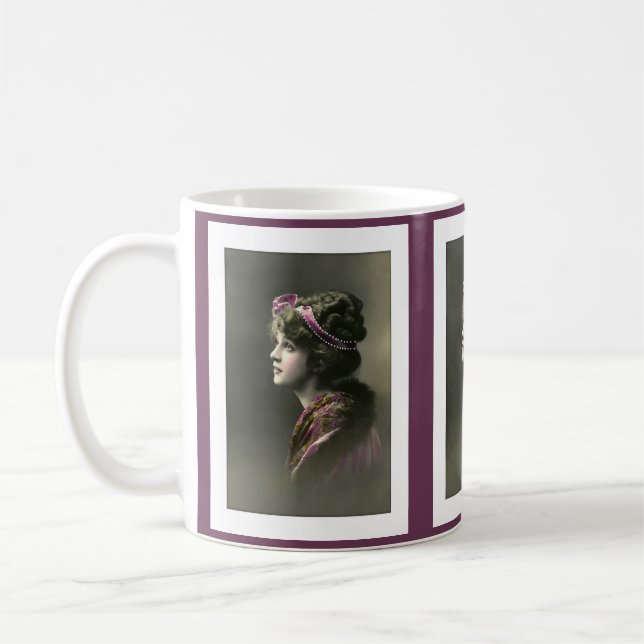 Victorian woman with hopeful expression coffee mug (Left)