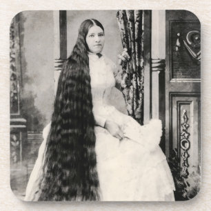 Victorian Woman with Long Hair Coaster