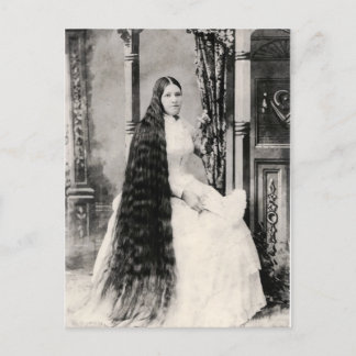 Victorian Woman with Long Hair Postcard