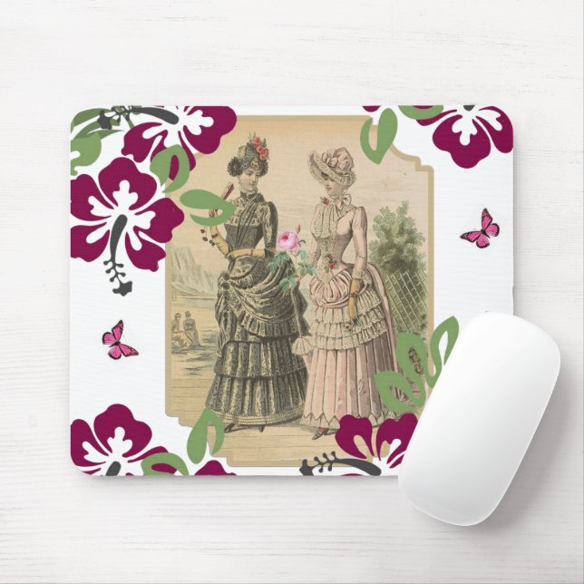 Victorian Women Floral  Mouse Pad! Mouse Pad (With Mouse)