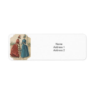 Victorian Women Standing in a Garden Porch Return Address Label