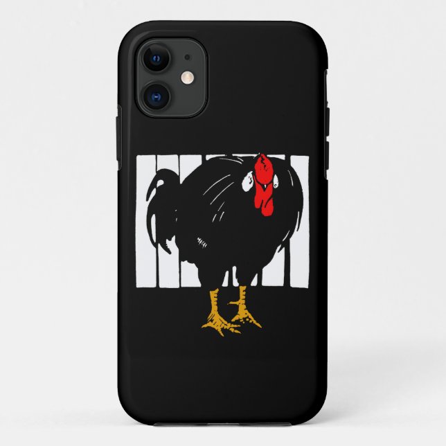 Victorian Wood Cut Black Rooster Case-Mate iPhone Case (Back)