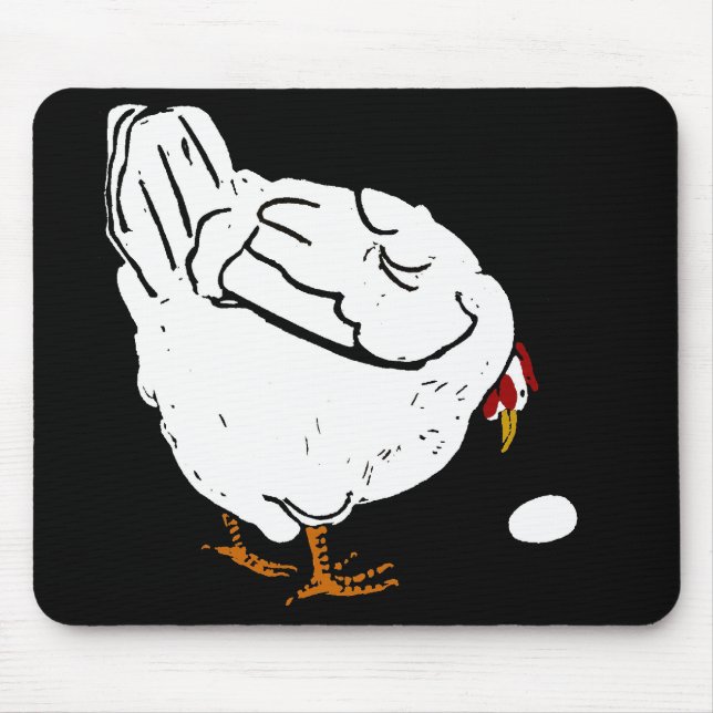 Victorian Woodcut Chicken Hen & Egg Mousepad (Front)