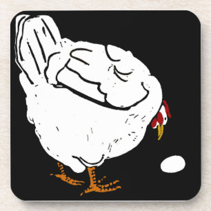 Victorian Woodcut Chicken On Coaster