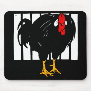 Victorian Woodcut Chicken Rooster Mousepad