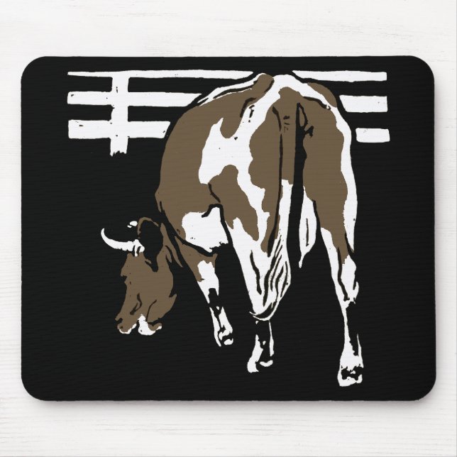 Victorian Woodcut Cow Mousepad (Front)