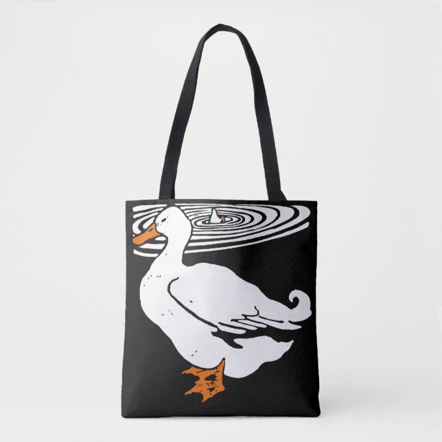Victorian Woodcut Ducks on Bag (Front)