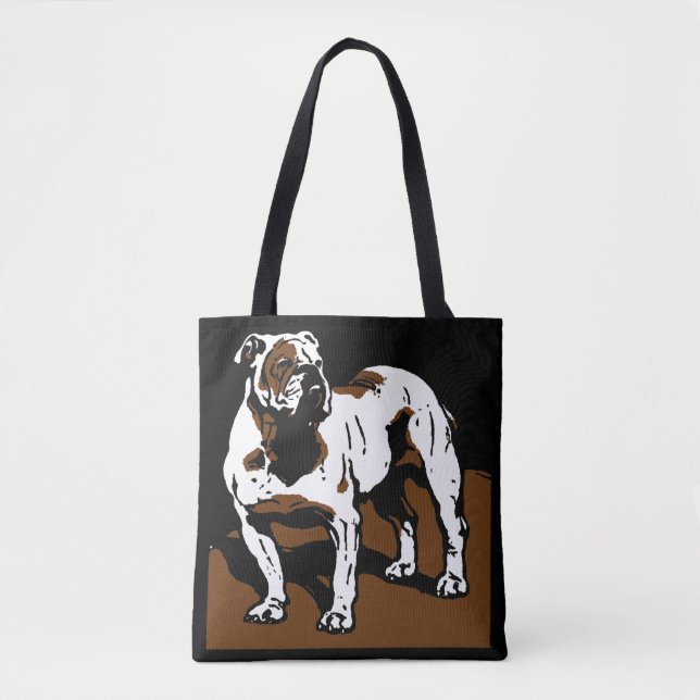 Victorian Woodcut English Bulldog on Bag (Front)
