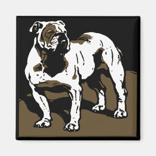 Victorian Woodcut Farm Animal Magnets Bulldog