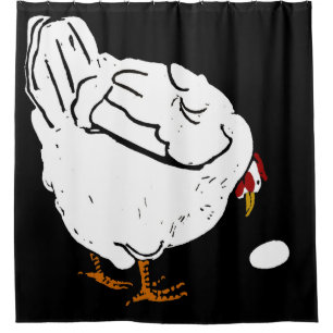 Victorian Woodcut Farm Animals Chickens Shower Curtain