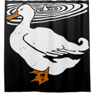 Victorian Woodcut Farm Animals Ducks Shower Curtain