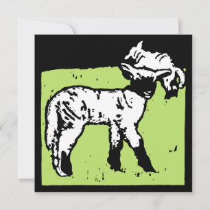 Victorian Woodcut Farm Animals Sheep and Lambs Announcement