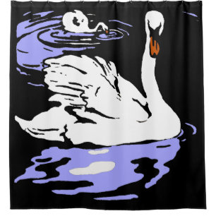 Victorian Woodcut Farm Animals Swans Shower Curtain