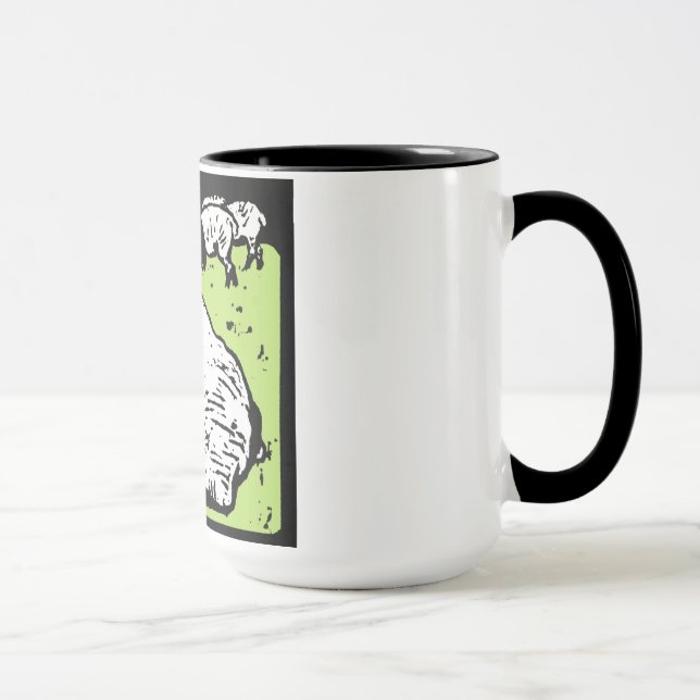 Victorian Woodcut Sheep On Mug (Right)
