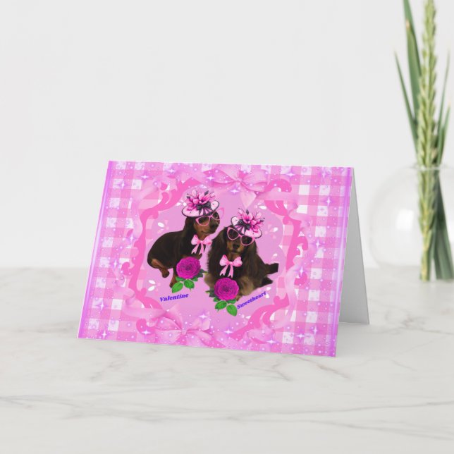 Victorian Wow Weenie Ladies Greeting Card (Front)