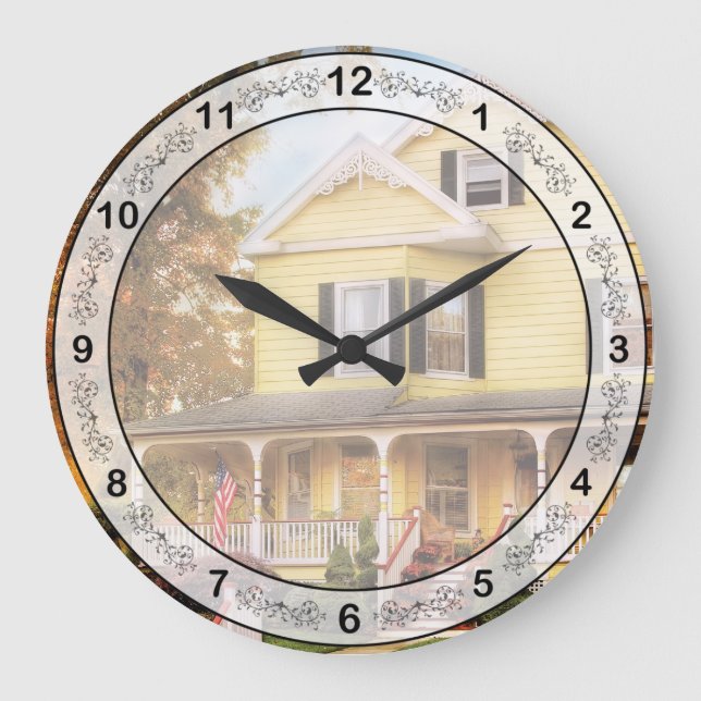 Victorian - Yellow Lace -  Dream House Large Clock (Front)