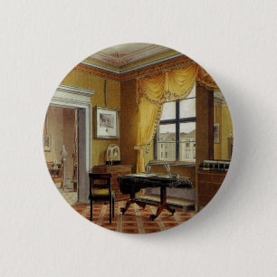 Victorian Yellow room with window 6 Cm Round Badge