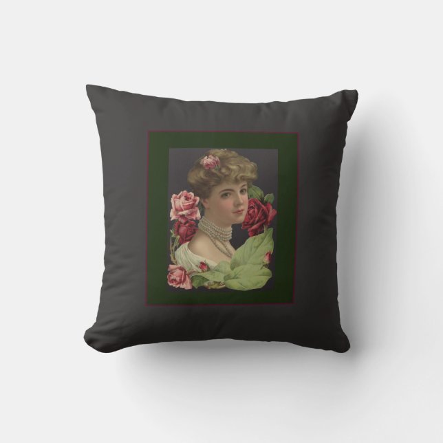 Victoria's Rose Throw Pillow (Front)