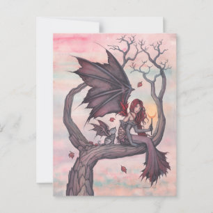 Victoria's tree Gothic Autumn Fairy Art Postcard