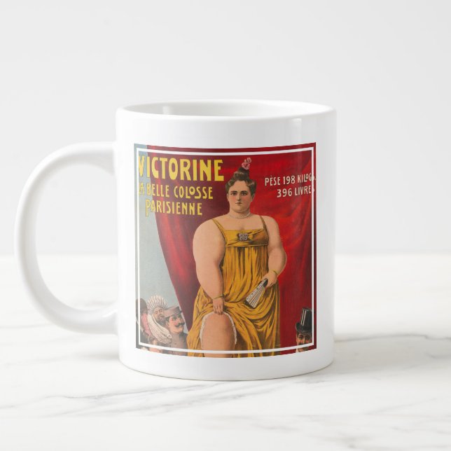Victorine, The Beautiful Parisian Large Woman Large Coffee Mug (Left)