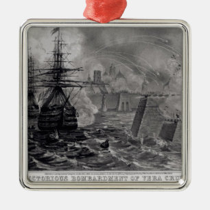Victorious Bombardment of Vera Cruz Metal Tree Decoration