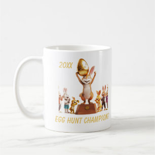 Victorious Bunny Egg Hunt Champion Coffee Mug
