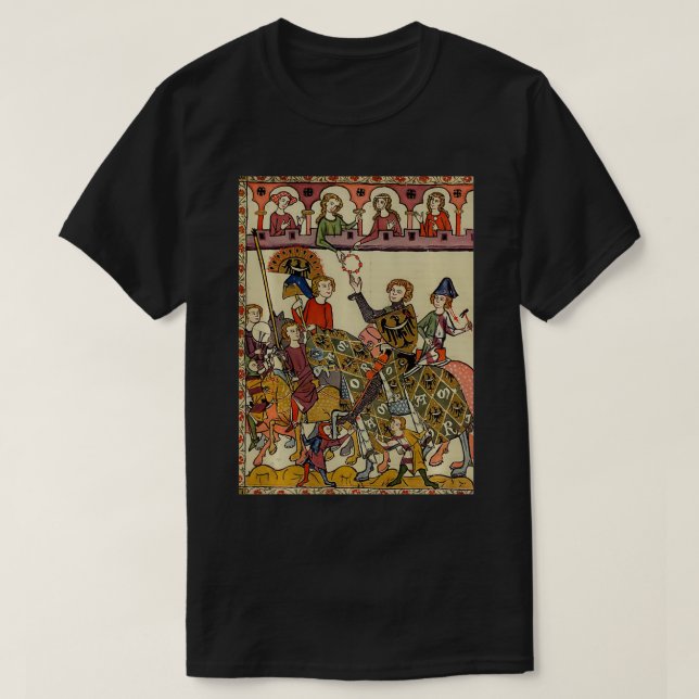 Victorious Knight, 14th Century Mediaeval Art  T-Shirt (Design Front)