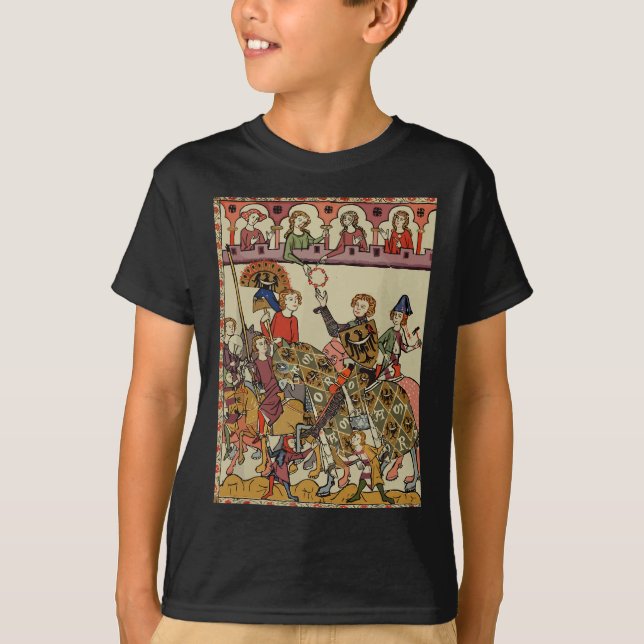 Victorious Knight, 14th Century Mediaeval Art T-Shirt (Front)
