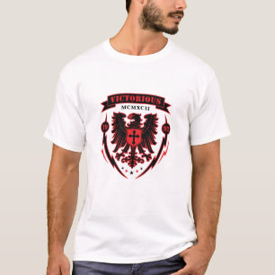 Victorious Red Gothic Eagle Crest Tee