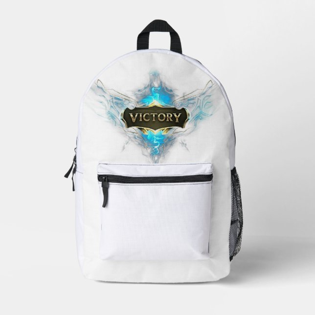 Victory - A Symbol of Triumph and Achievement Printed Backpack (Front)
