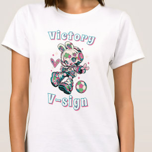 Victory Bunny Soccer Japan Kawaii Anime Style T-Shirt