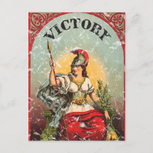Victory - distressed postcard