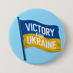 Victory for Ukraine Flag, Pro-Ukraine Patriot Art 7.5 Cm Round Badge