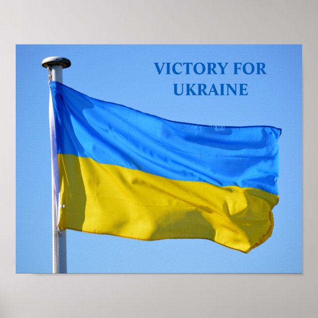 Victory for Ukraine Flag Stay Strong Small Poster (Front)