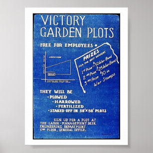 Victory Garden Plots, Free For Employees Poster