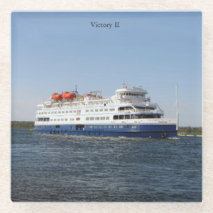 Victory II glass coaster
