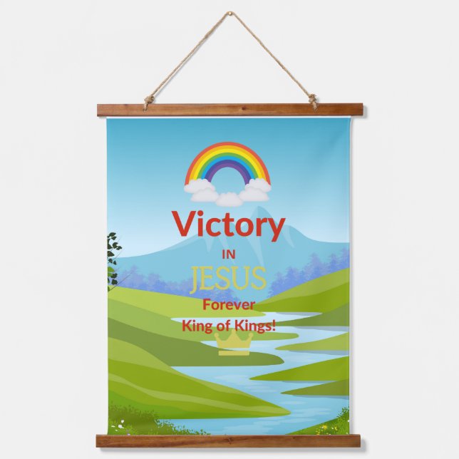 Victory In Jesus Rainbow Tapestry (Front)