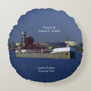 Victory & James L. Kuber round pillow