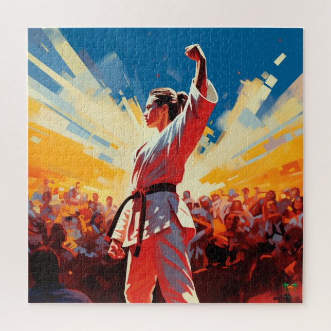 Victory Kick: Taekwondo Champion Moment Jigsaw Puzzle (Vertical)