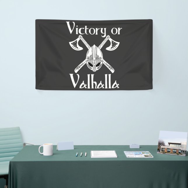 Victory or Valhalla - Helm and Axe Banner (Tradeshow)