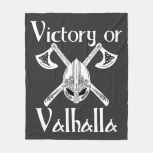 Victory or Valhalla - Helm and Axe Fleece Blanket