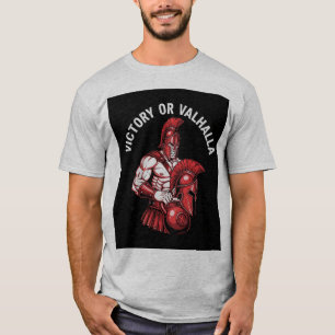 Victory or Valhalla - Spartan Warrior Kettlebell T-Shirt