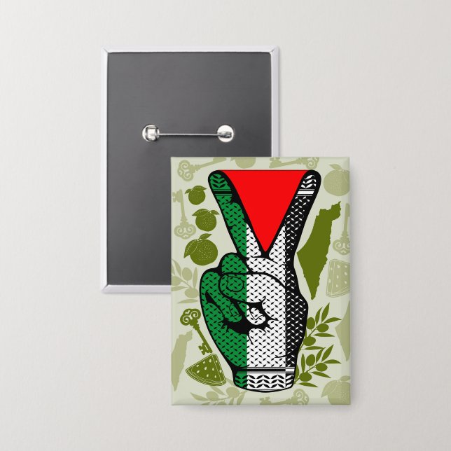 Victory Sign Hand Resistance Red Triangle Symbol (Front/Back)