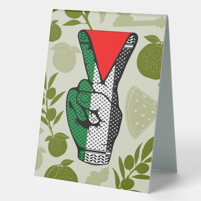 Victory Sign Hand Resistance Red Triangle Symbol (Front)