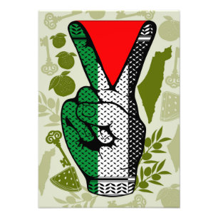 Victory Sign Hand Resistance Red Triangle Symbol