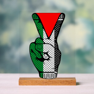 Victory Sign Hand Resistance Red Triangle Symbol