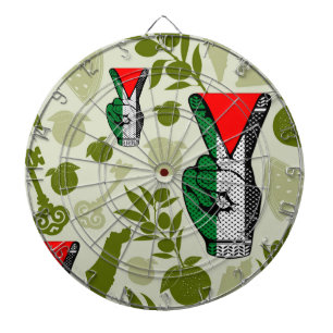 Victory Sign Hand Resistance Red Triangle Symbol Dartboard